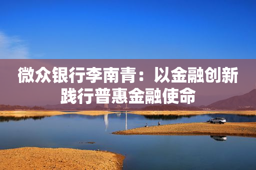 微众银行李南青：以金融创新践行普惠金融使命