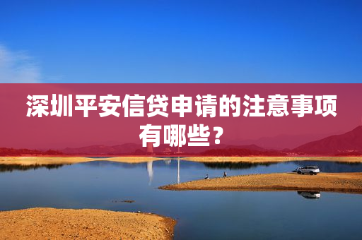 深圳平安信贷申请的注意事项有哪些？