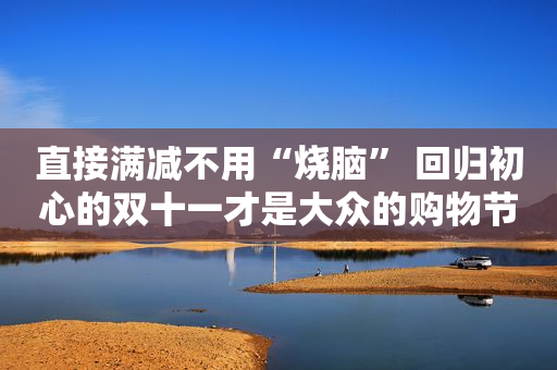 直接满减不用“烧脑” 回归初心的双十一才是大众的购物节