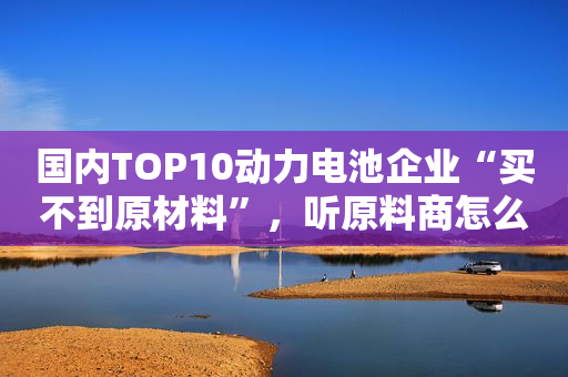 国内TOP10动力电池企业“买不到原材料”，听原料商怎么说？