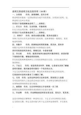 说明文说明方法(说明文说明方法口诀)
