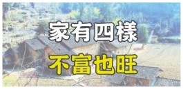 俗语“家有四样，不富也旺”，是指哪几样，你家有吗
