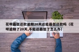 花呗最低还款逾期20天还能最低还款吗（花呗逾期了20天,不能还最低了怎么办）