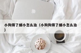 小狗得了细小怎么治（小狗狗得了细小怎么治）