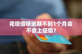 花呗逾期多久上征信吗(花呗逾期多久上征信?花呗逾期几天上征信知乎)