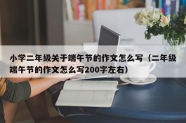 小学二年级关于端午节的作文怎么写（二年级端午节的作文怎么写200字左右）