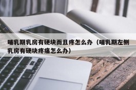 哺乳期乳房有硬块而且疼怎么办（哺乳期左侧乳房有硬块疼痛怎么办）