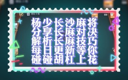 长沙麻将技巧(长沙麻将技巧大全视频)
