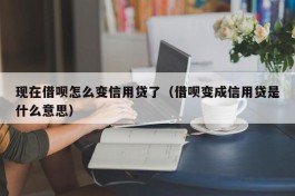 现在借呗怎么变信用贷了（借呗变成信用贷是什么意思）
